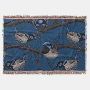 Night fairy wrens throw blanket