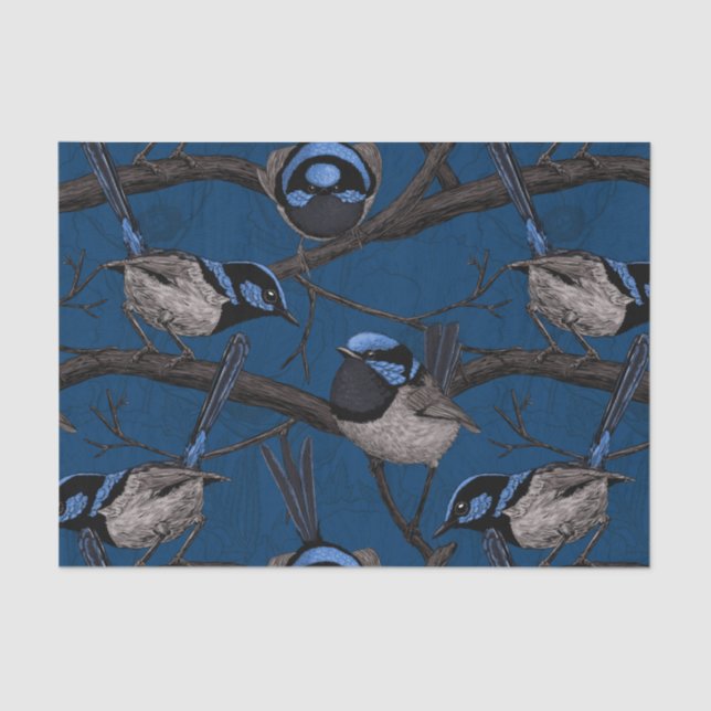 Night fairy wrens tissue paper (Front)