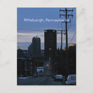 Night Falls on Pittsburgh, PA Postcard