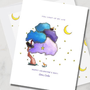 Night Fireflies Cute Valentine Holiday Card