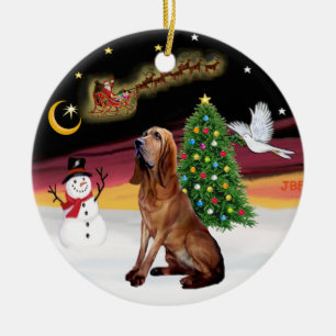 Night Flight - Bloodhound Ceramic Tree Decoration