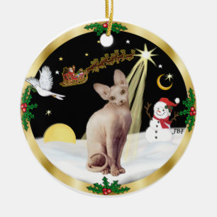 Night Flight - Sphynx 2b Ceramic Tree Decoration