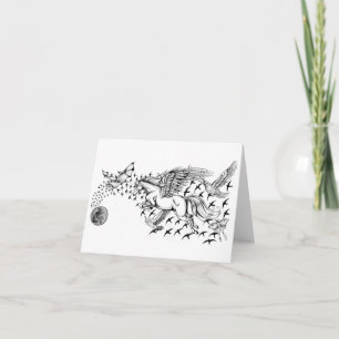 Night Flight Unicorn & Bird Notecard