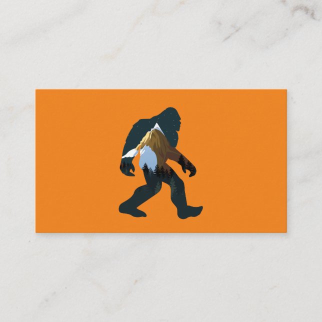 Night Forest Bigfoot Business Card (Front)