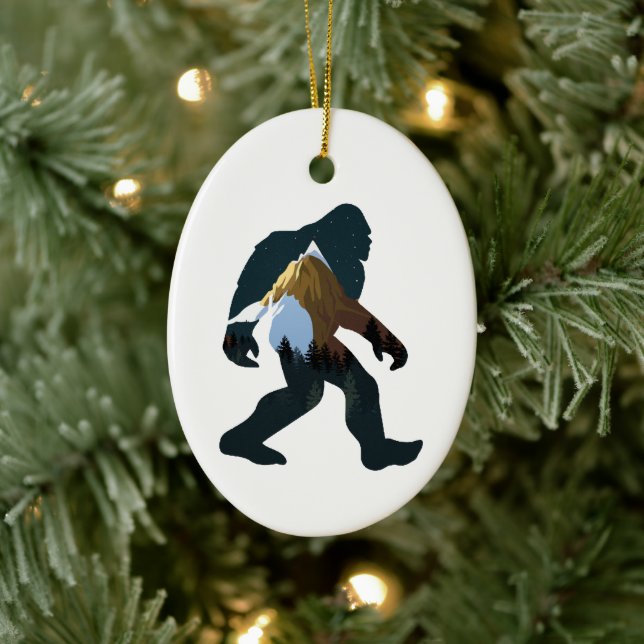 Night Forest Bigfoot Ceramic Tree Decoration (Tree)