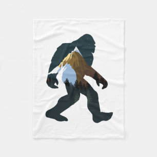 Night Forest Bigfoot Fleece Blanket