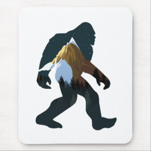 Night Forest Bigfoot Mouse Mat