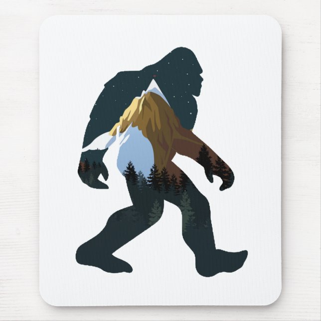 Night Forest Bigfoot Mouse Mat (Front)