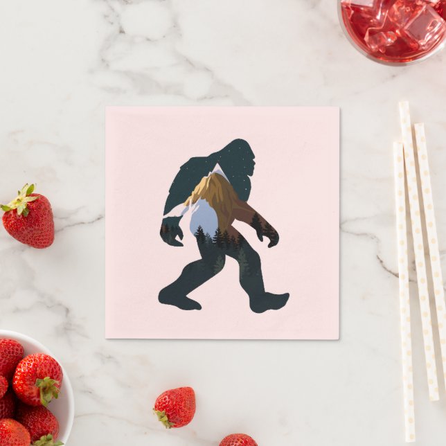 Night Forest Bigfoot Napkin (Insitu)