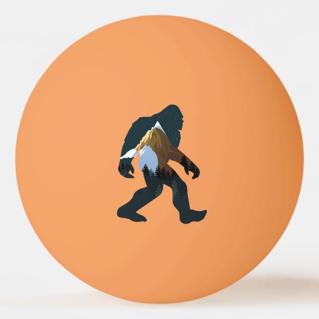 Night Forest Bigfoot Ping Pong Ball (Front)