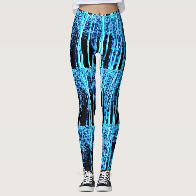 night forest blue black leggings (Front)
