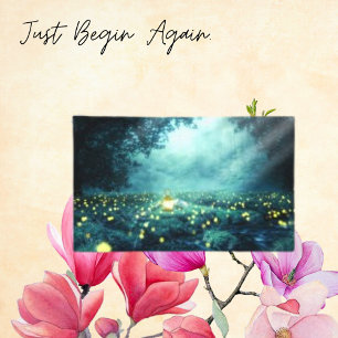 Night Forest Glowworm Lantern Canvas Print