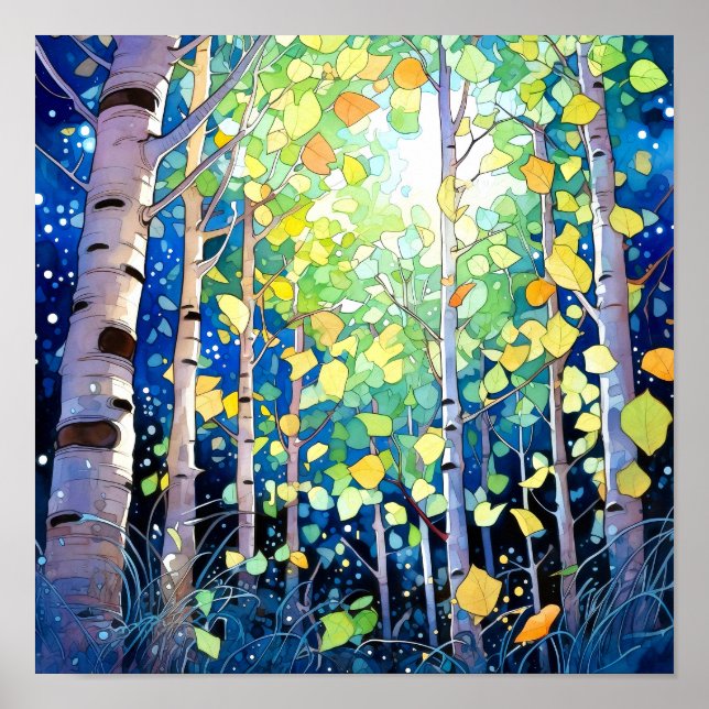 Night Forest Landscape Home Decor Poster (Front)