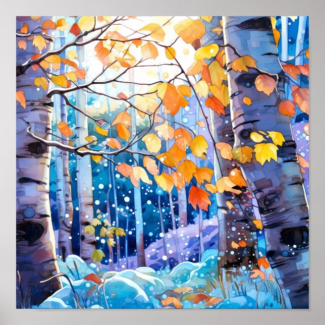 Night Forest Landscape Home Decor Poster (Front)