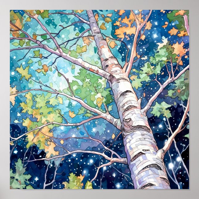 Night Forest Landscape Home Decor Poster (Front)