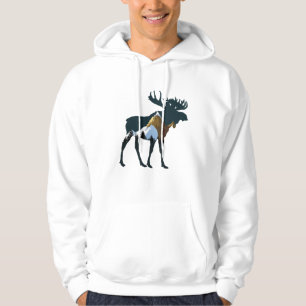Night Forest Moose Hoodie