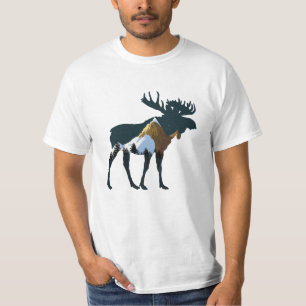 Night Forest Moose   T-Shirt