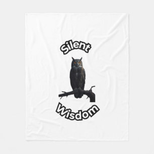  **Night Forest Owl – Realistic Nocturnal Owl Illu Fleece Blanket