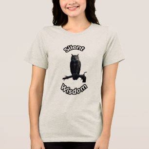 **Night Forest Owl – Realistic Nocturnal Owl Illu Tri-Blend Shirt