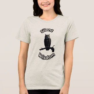 **Night Forest Owl – Realistic Nocturnal Owl Illu Tri-Blend Shirt