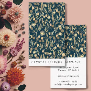 Night Garden Botanical Plants Modern Chic Floral  Business Card