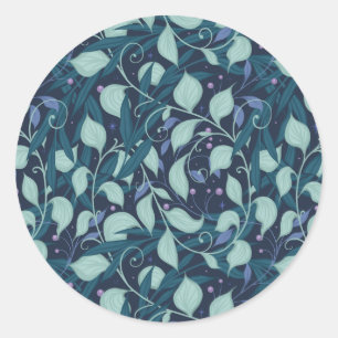 Night garden classic round sticker