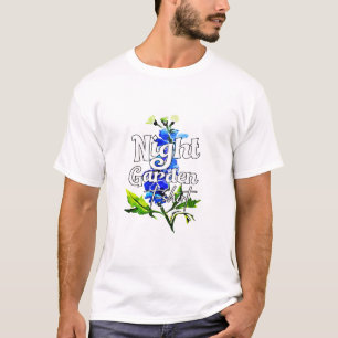 Night Garden T-Shirt Watercolor Blue Floral