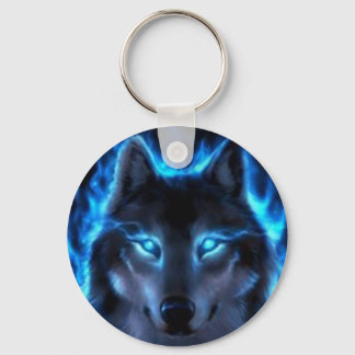 Night Ghost Wolf Key Ring