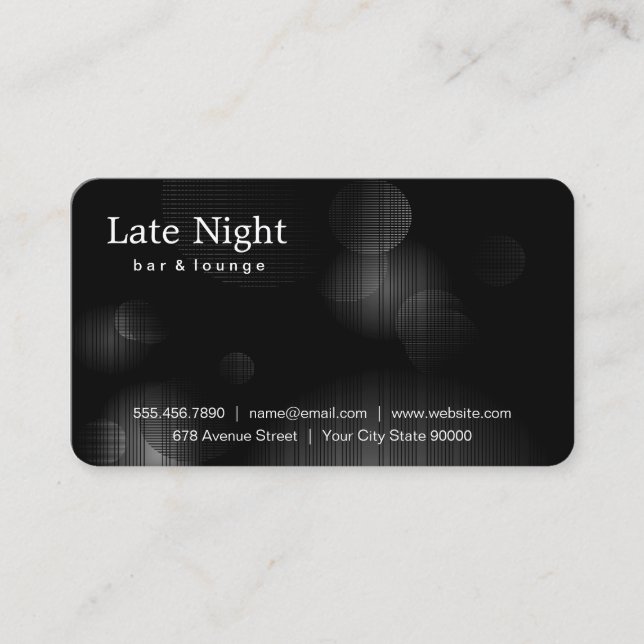 Night Glow Black White Business Card (Front)