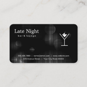 Night Glow Martini Logo Business Card