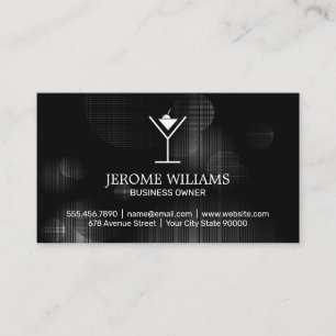 Night Glow Martini Logo Business Card
