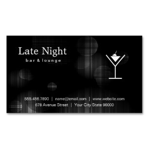 Night Glow Martini Logo Magnetic Business Card