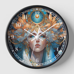 Night Goddess Queen Fantasy Art Clock