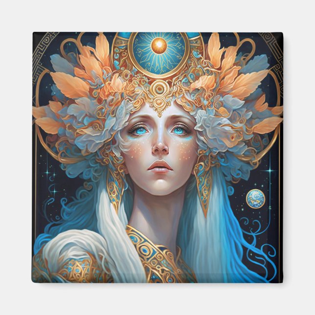 Night Goddess Queen Fantasy Art Magnet (Front)