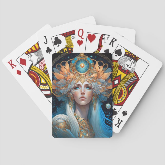Night Goddess Queen Fantasy Art Playing Cards (Back)
