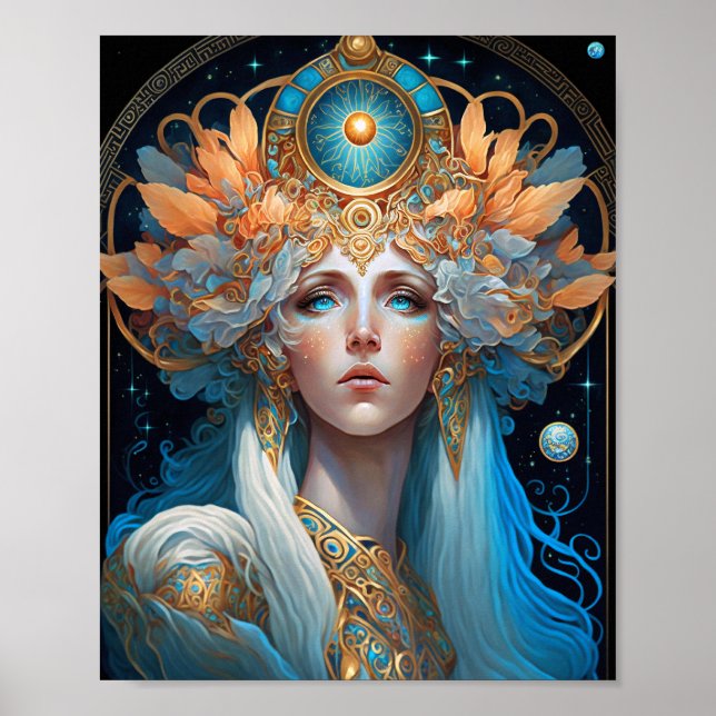 Night Goddess Queen Fantasy Art Poster (Front)