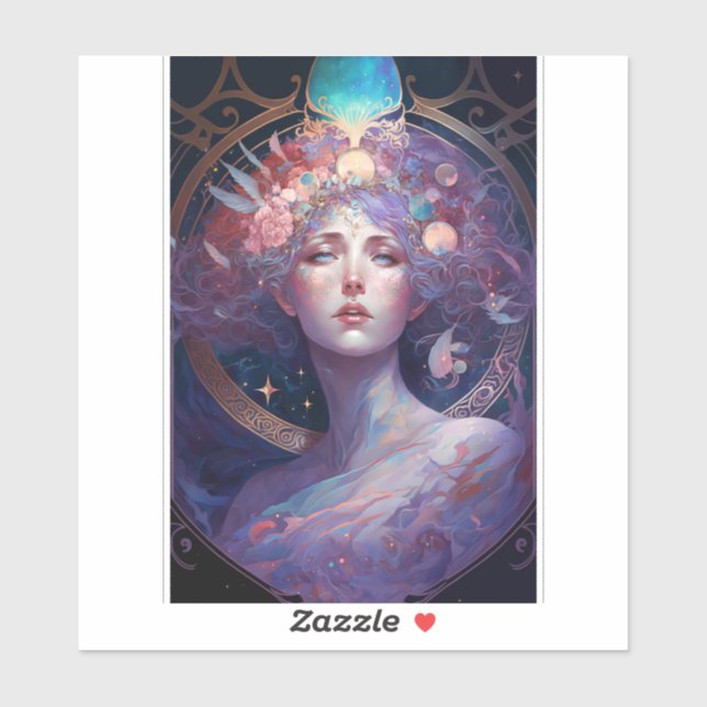 Night Goddess Queen Fantasy Art Sticker (Sheet)