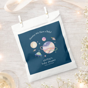 Night Green Galaxy Space Moon Star Boy Baby Shower Favour Bags
