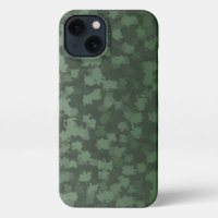 Night Green Leaves Camo iPhone Case
