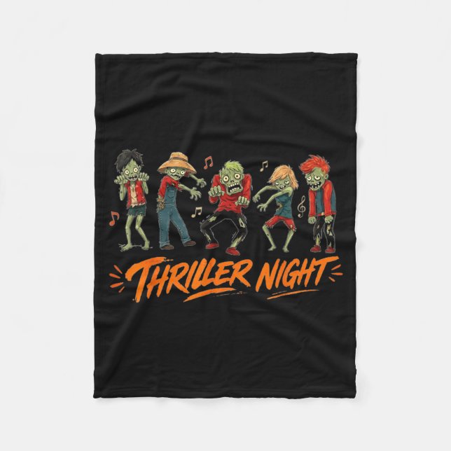 Night Halloween Dancing Zombie Fleece Blanket (Front)