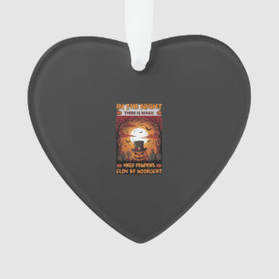 Night Halloween Pumpkin Top Hat Bats Graveyard_1 Ornament