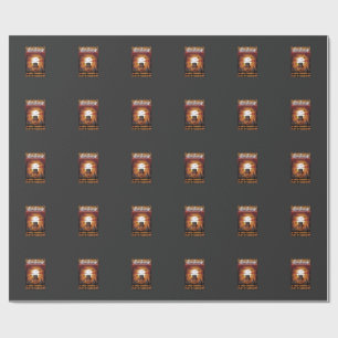 Night Halloween Pumpkin Top Hat Bats Graveyard_1 Wrapping Paper