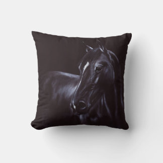 "Night"-Hand painted horse portrait Cushion