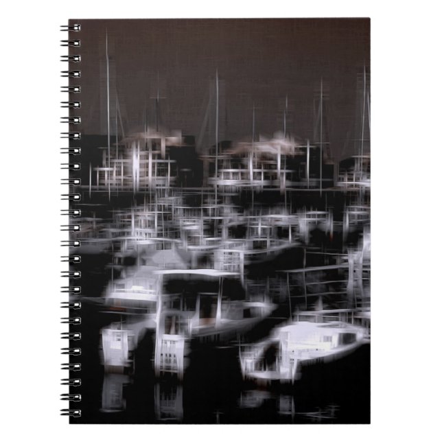Night harbour digital effect of style "impression" notebook (Front)