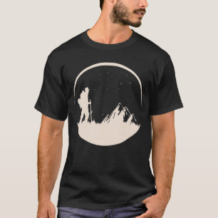 Night Hiking Stars Mountains T-Shirt