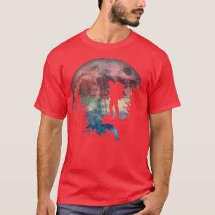 Night Hiking Trekking Lovers Watercolor Moon In Th T-Shirt
