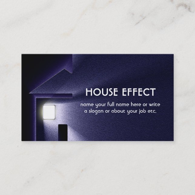 Night House Light Electricity and Winter Business Card (Front)