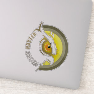 Night Hunter 6"x 6" Sticker - Glossy Transparent