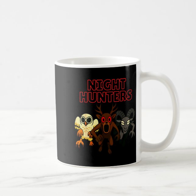 Night Hunters. 3 Animals In The Forest. Cool Gamer Coffee Mug (Right)