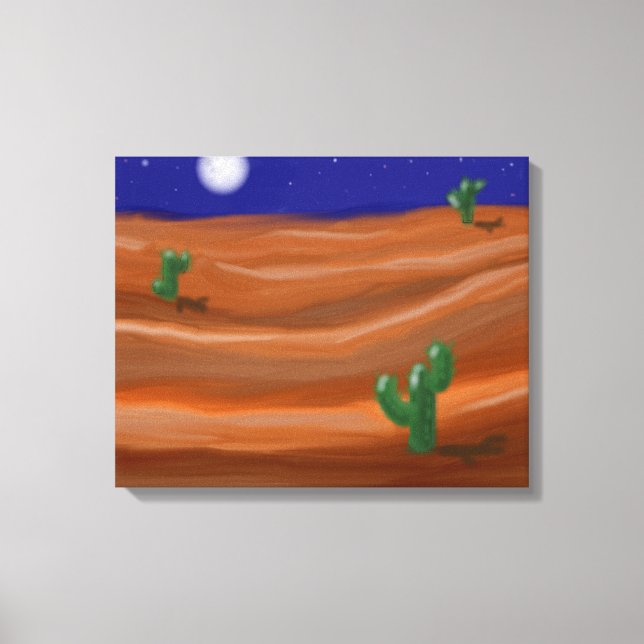 Night in a desert canvas print (Front)